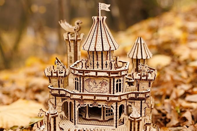 Wood Trick Dragon Castle 3D Wooden Puzzle With LED