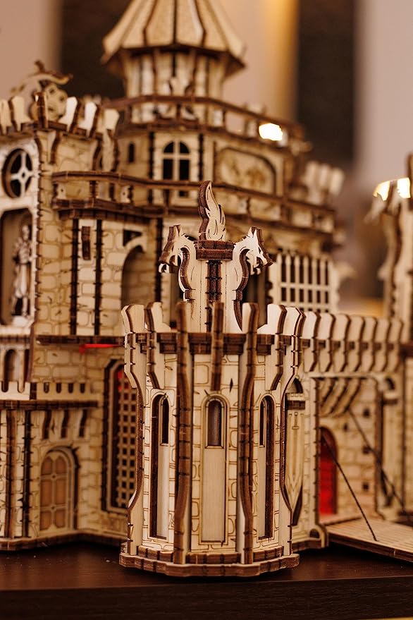 Wood Trick Dragon Castle 3D Wooden Puzzle With LED