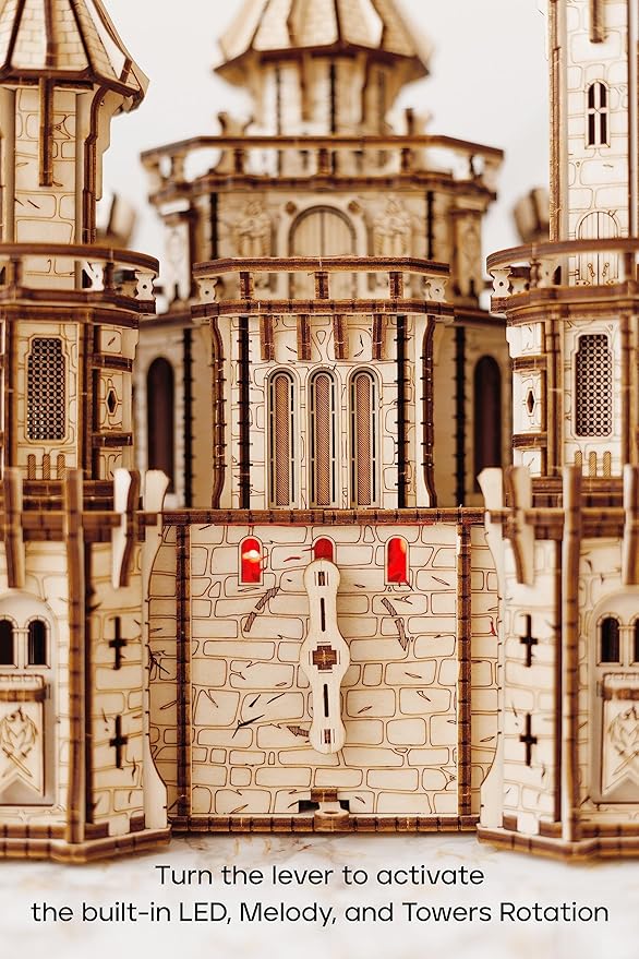 Wood Trick Dragon Castle 3D Wooden Puzzle With LED
