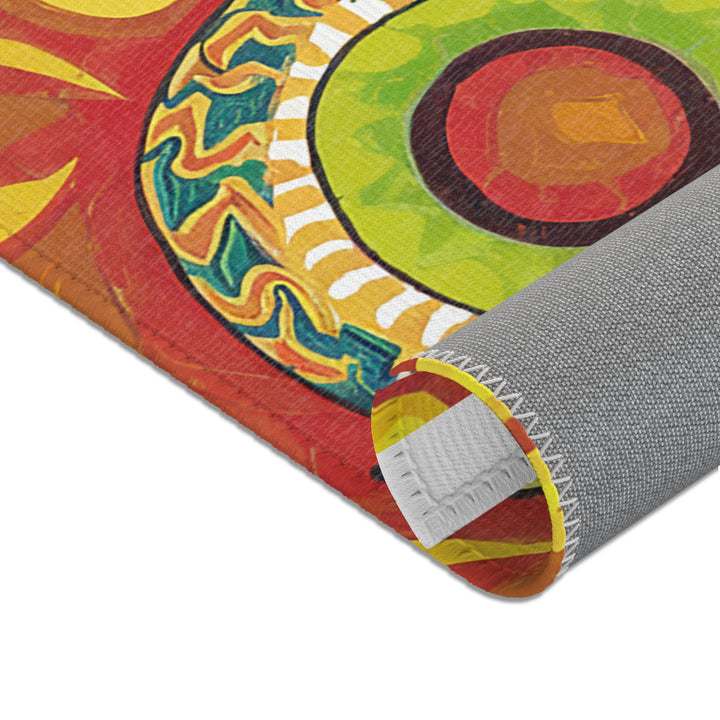 Vibrant Gold Dragon Area Rug