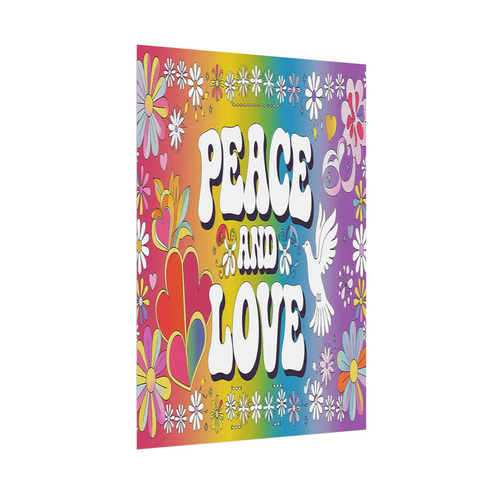 Peace and Love Rolled Posters - Colorful Floral Wall Art for Peaceful Decor