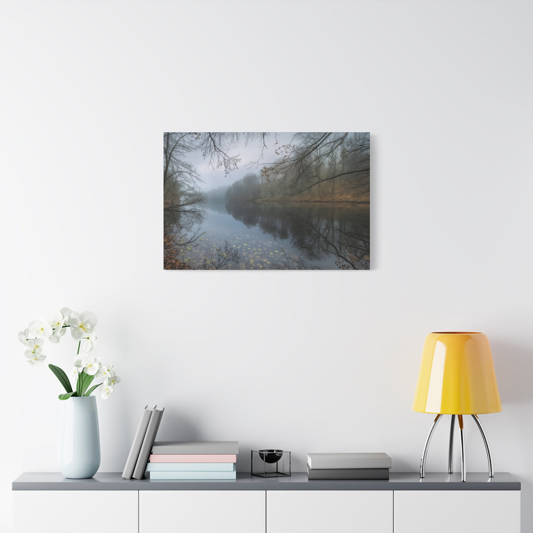 Foggy River Landscape Canvas Print – Nature Wall Art