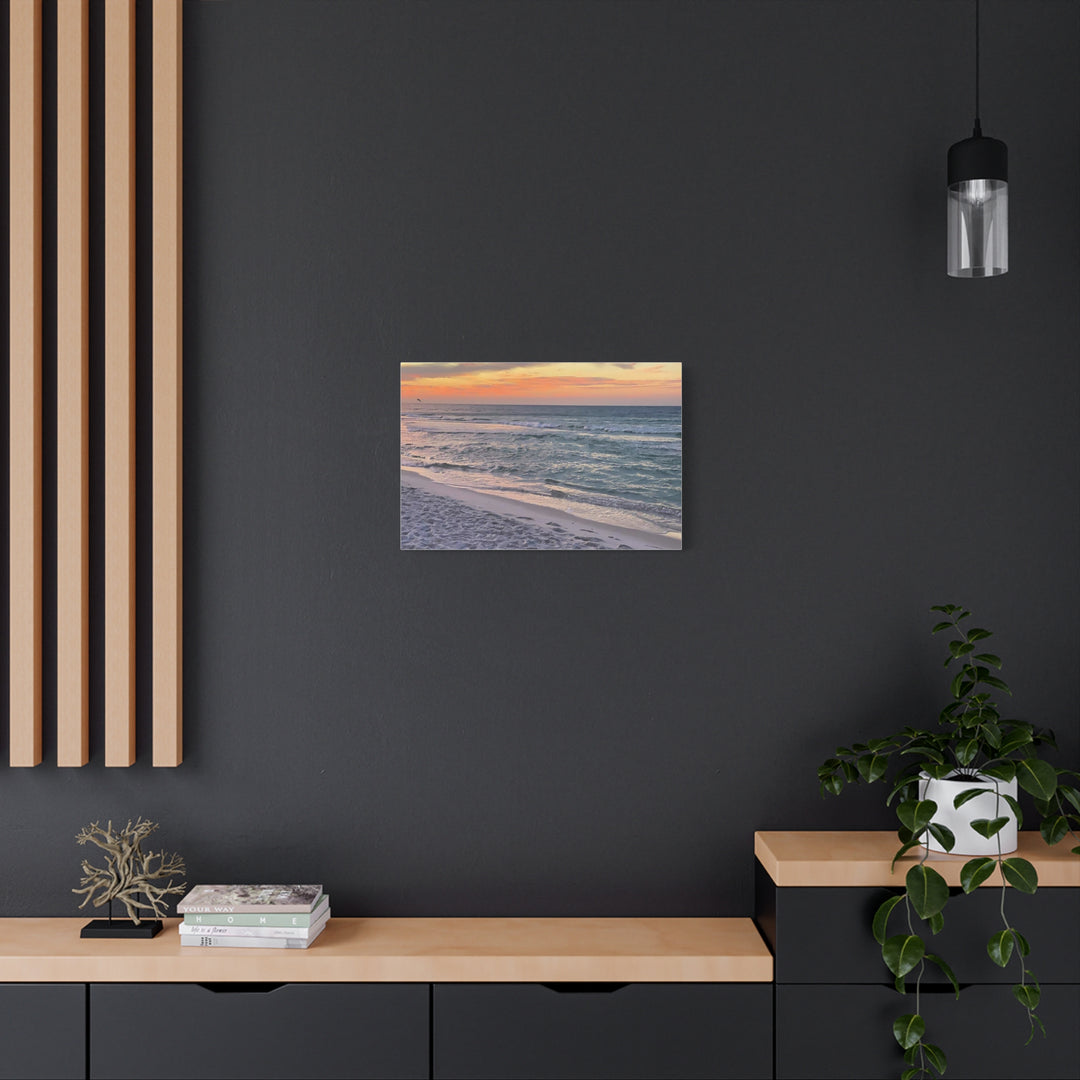 Sunset Beach Matte Stretched Canvas Wall Art