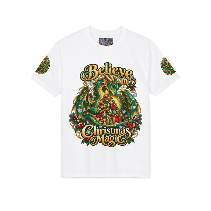 Christmas Dragon T-Shirt — "Believe in Christmas Magic" Holiday Tee