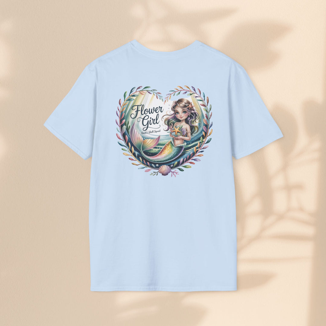 Flower Girl T-Shirt, Cute Flower Girl Apparel, Wedding Gift, Kids Birthday, Girly T-Shirt, Mermaid Design, Special Occasion