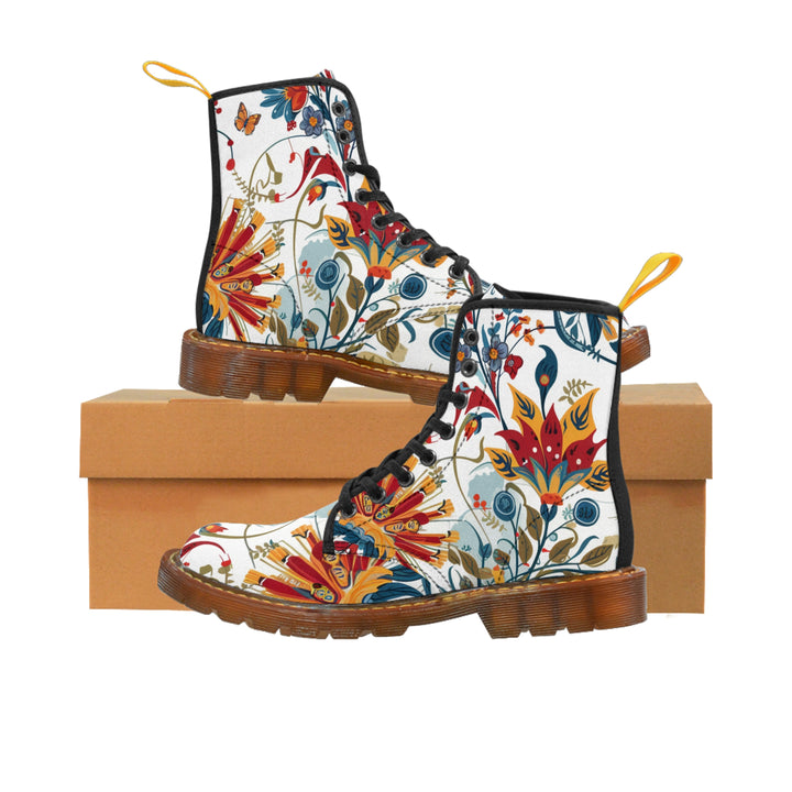 Women's Canvas Boots - Flower Love