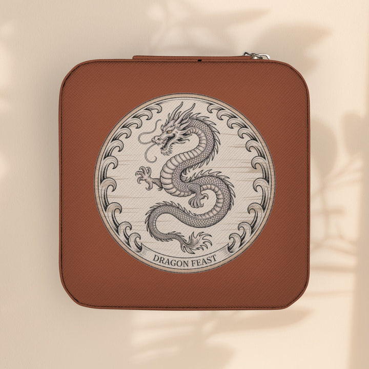 Dragon Jewelry Travel Case — Compact Pink Portable Organizer