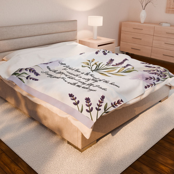 Lavender Floral Plush Blanket – "A Mother’s Love"