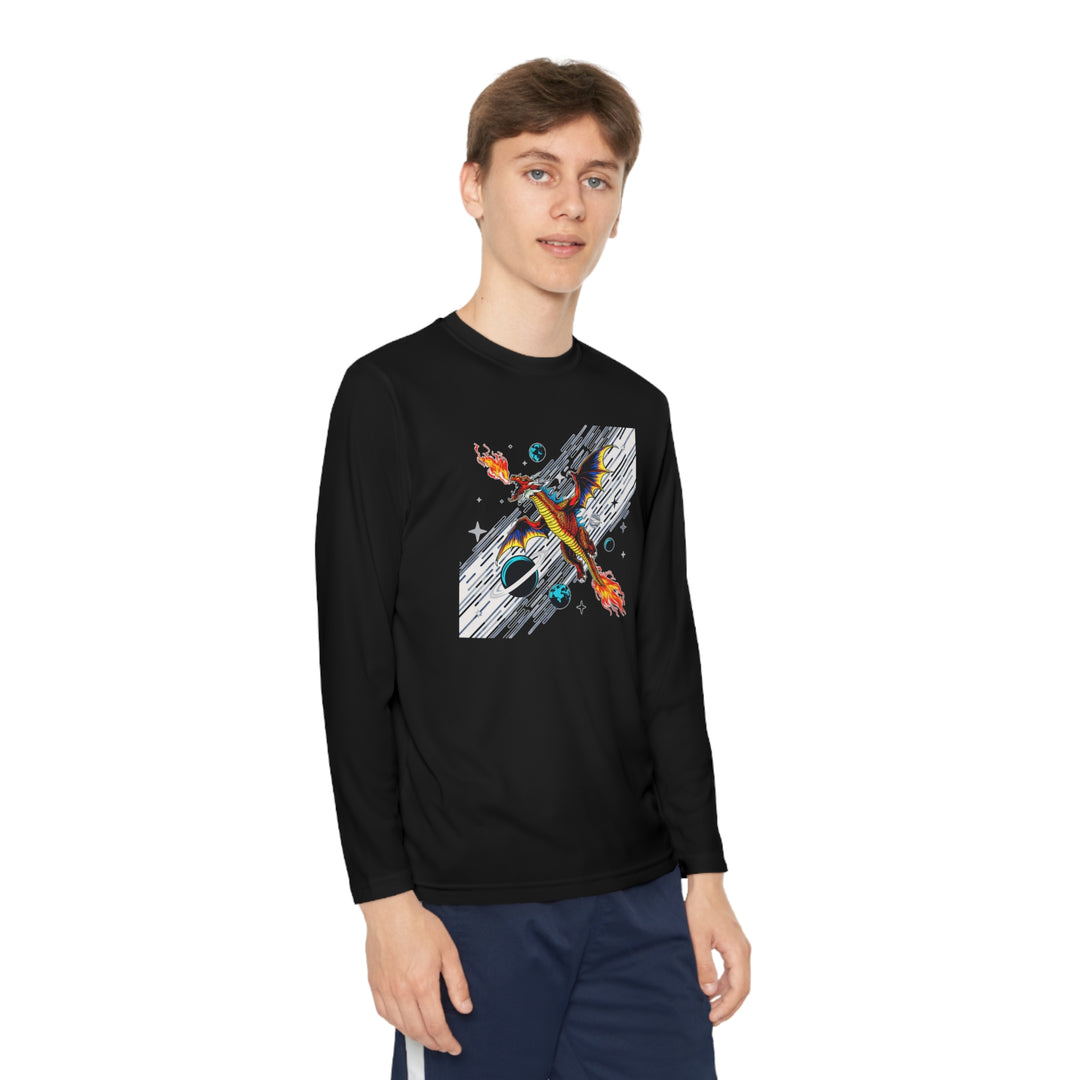 Youth Long Sleeve Competitor Tee - Galaxy Dragon