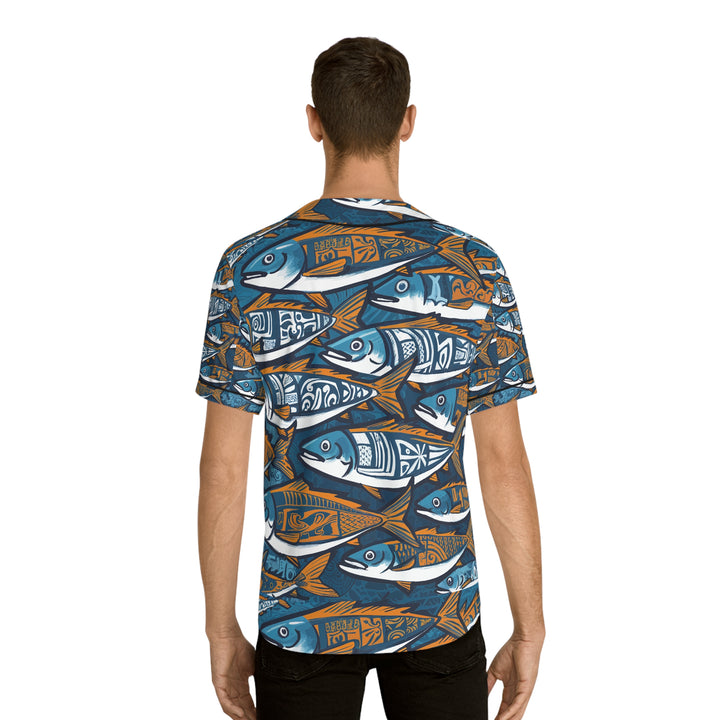 Men's Baseball Jersey (AOP) - Fishing Line