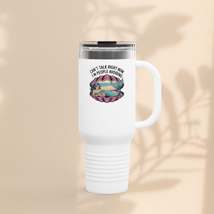 Fun Insulated Travel Mug for Introverts, 40oz People Avoiding Tumbler