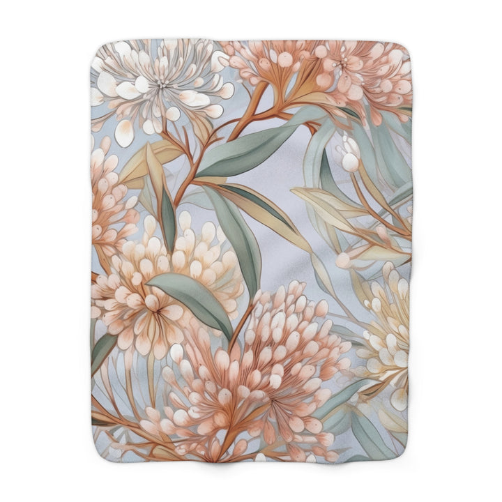 Serenity Floral Sherpa Fleece Blanket – Cozy Soft Throw for Home, Travel & Gifts