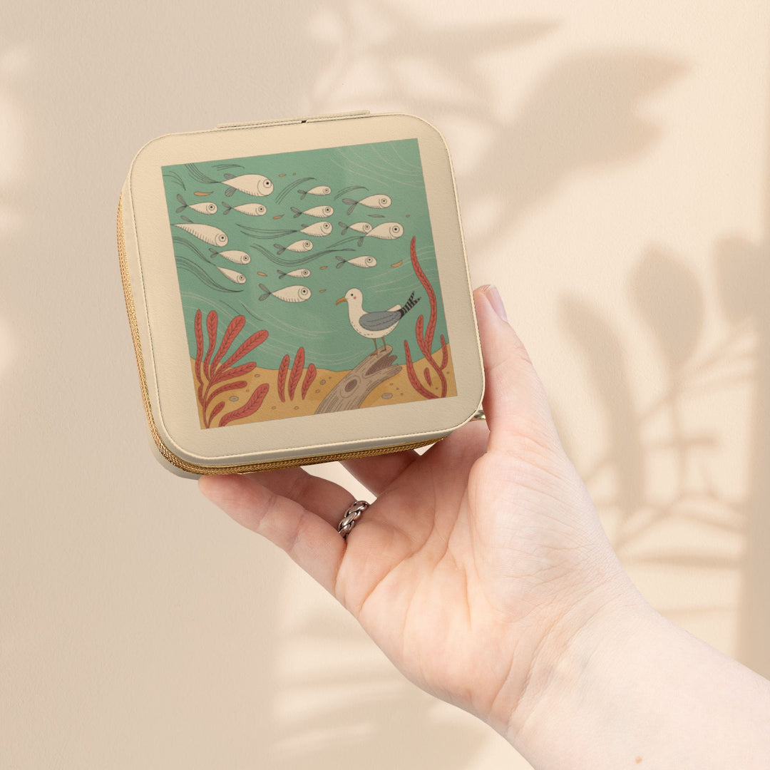 Seaside Mini Jewelry Travel Case — Compact Ring, Earring & Necklace Organizer