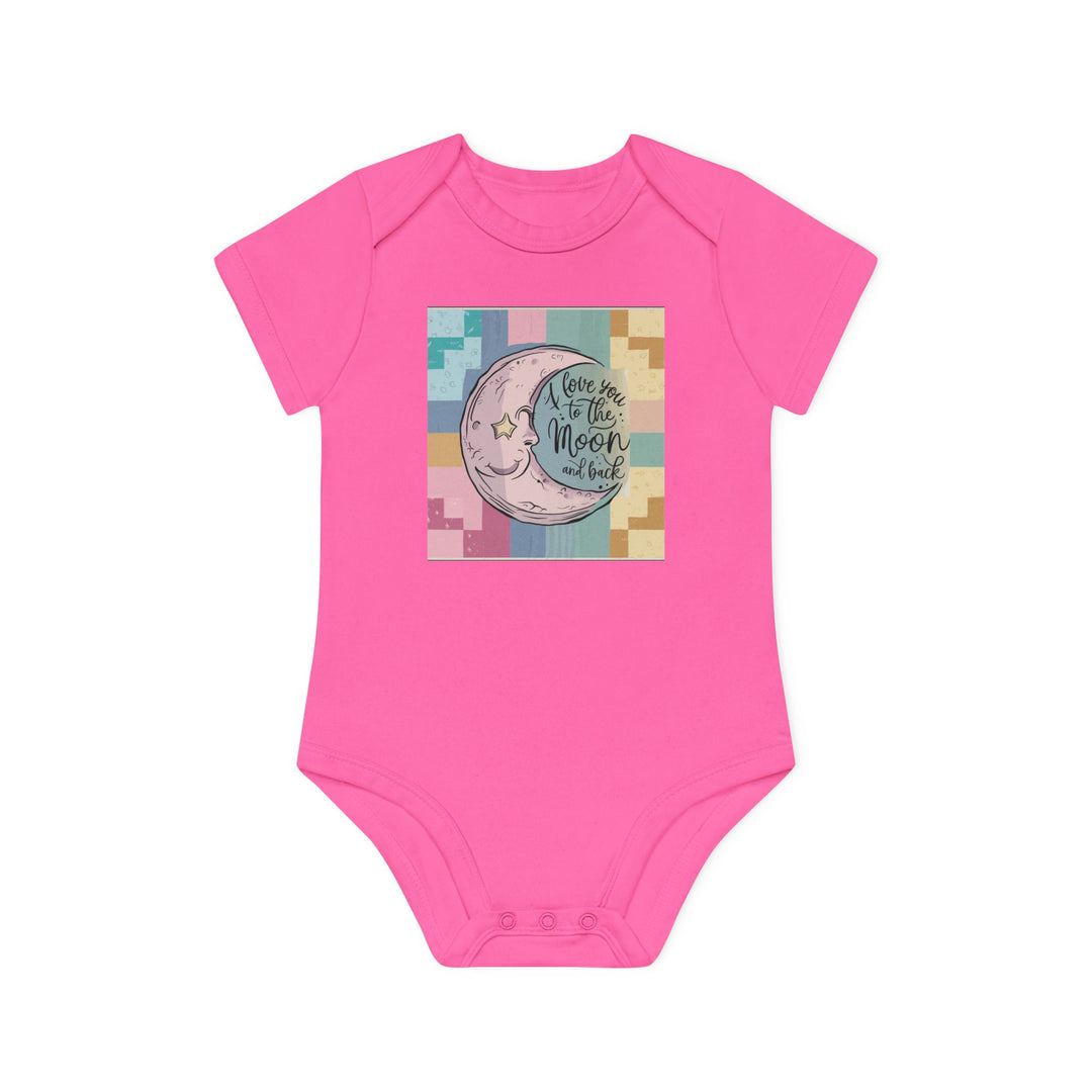 Baby Organic Short Sleeve Bodysuit - Love You To The Moon and Back