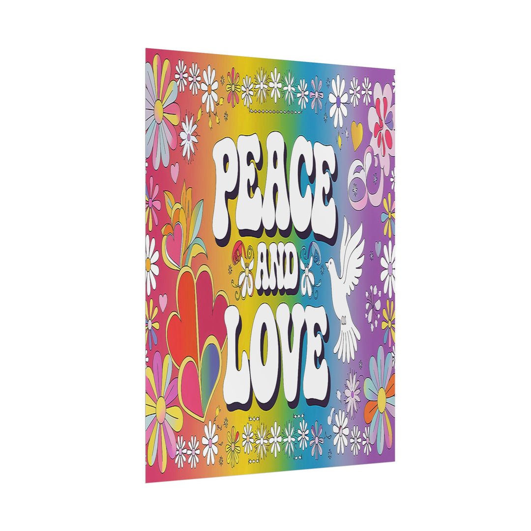 Peace and Love Rolled Posters - Colorful Floral Wall Art for Peaceful Decor