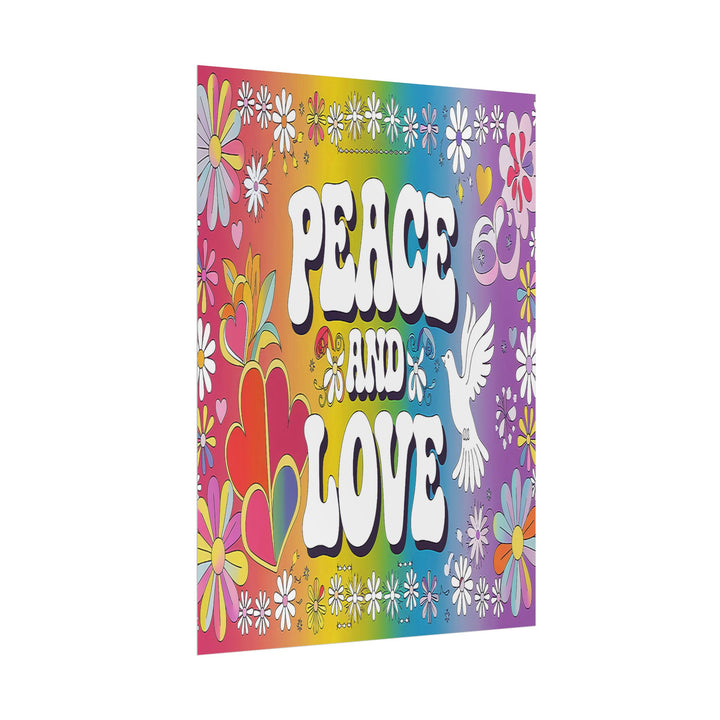 Peace and Love Rolled Posters - Colorful Floral Wall Art for Peaceful Decor