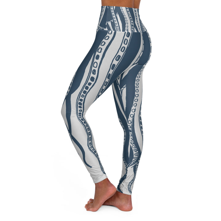 High Waisted Yoga Leggings - Downward Octopus