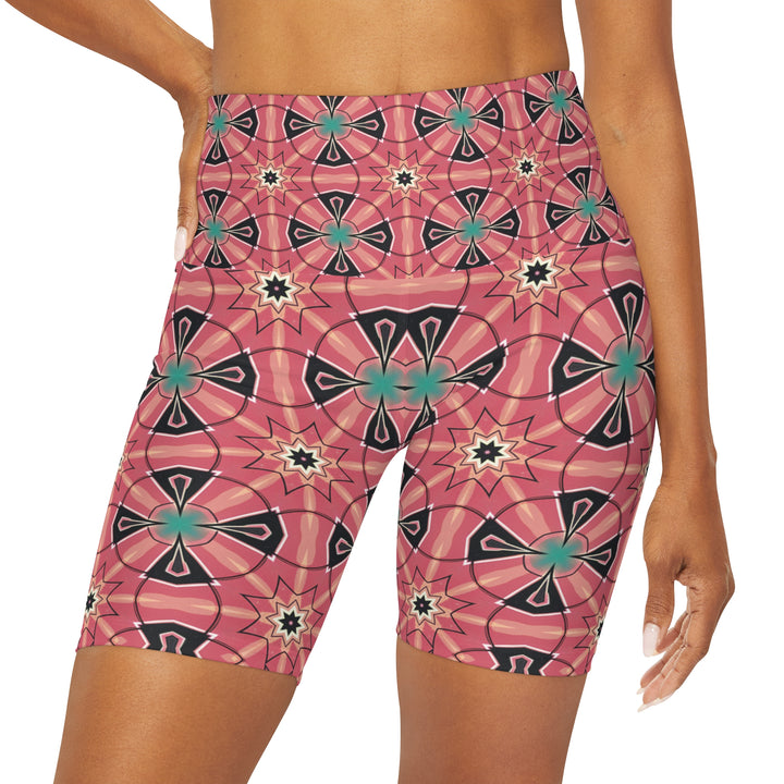 High Waisted Yoga Shorts - Mystic Circles