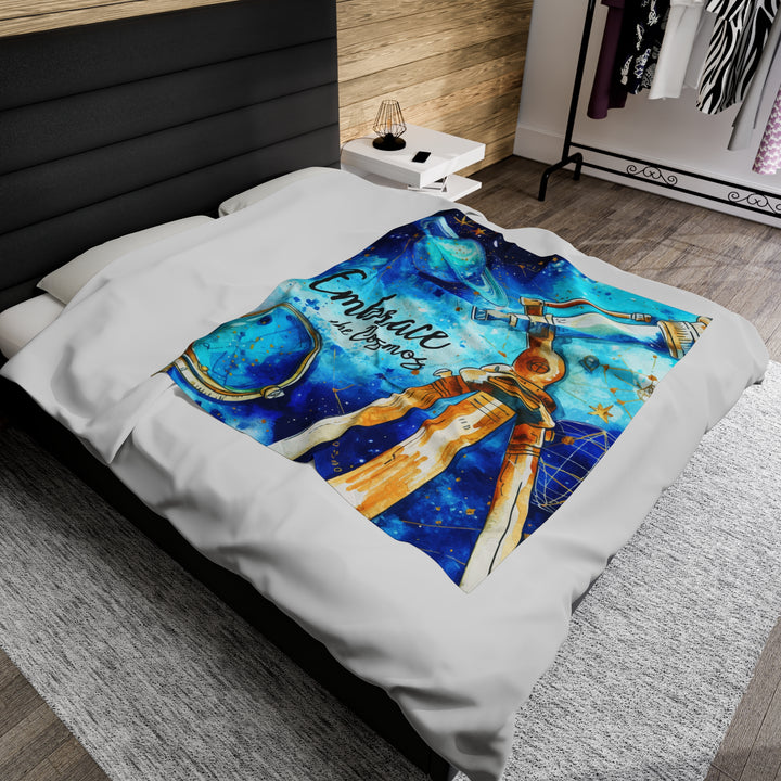 Velveteen Plush Blanket - Embrace the Cosmos