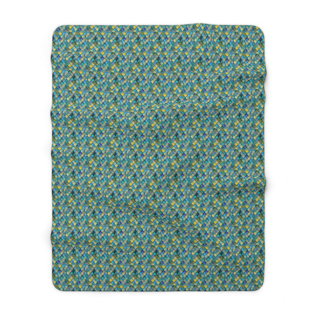Mermaid Scale Sherpa Fleece Blanket – Cozy Soft Throw for Home & Holiday Gifts
