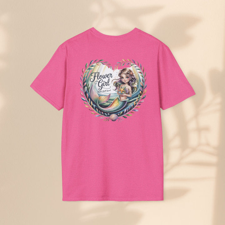 Flower Girl T-Shirt, Cute Flower Girl Apparel, Wedding Gift, Kids Birthday, Girly T-Shirt, Mermaid Design, Special Occasion