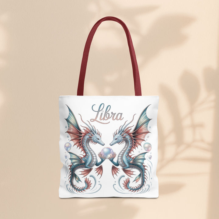 Libra Dragon Tote Bag, Zodiac Sign Tote, Astrological Gift, Fantasy Art Shopper, Unique Astrology Carryall