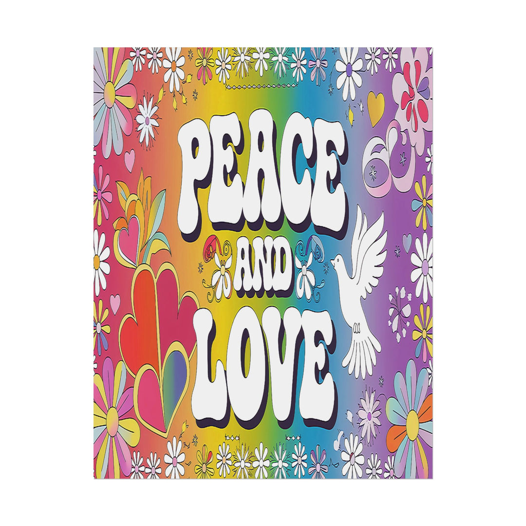 Peace and Love Rolled Posters - Colorful Floral Wall Art for Peaceful Decor