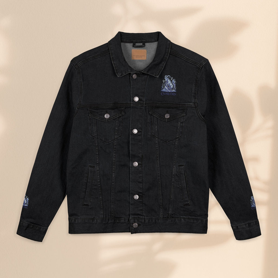 Capricorn Embroidery Denim Jacket – Trendy Unisex Casual Wear & Zodiac Gift