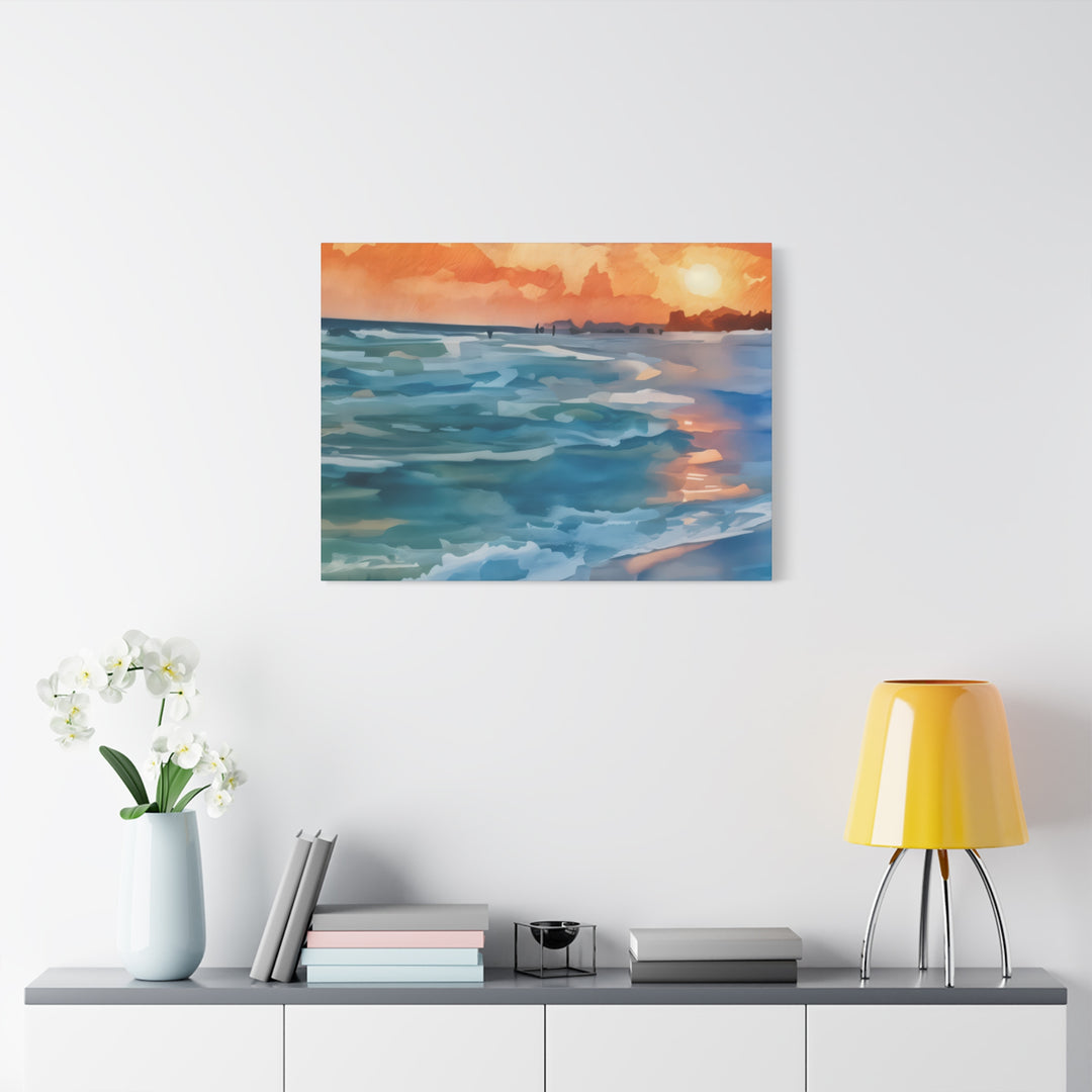 Coastal Sunset Canvas Art – Ocean and Beach Wall Décor