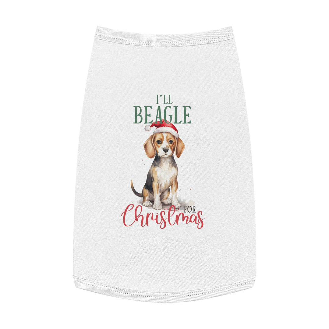 Festive Beagle Pet Tank Top - Holiday Dog Apparel - I'm Beagle for Christmas