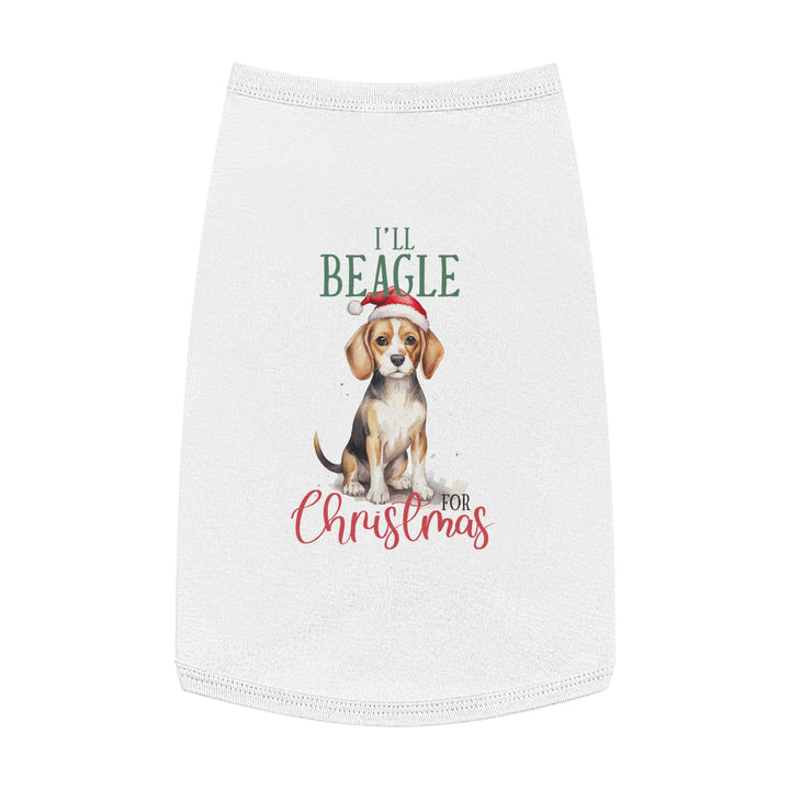 Festive Beagle Pet Tank Top - Holiday Dog Apparel - I'm Beagle for Christmas