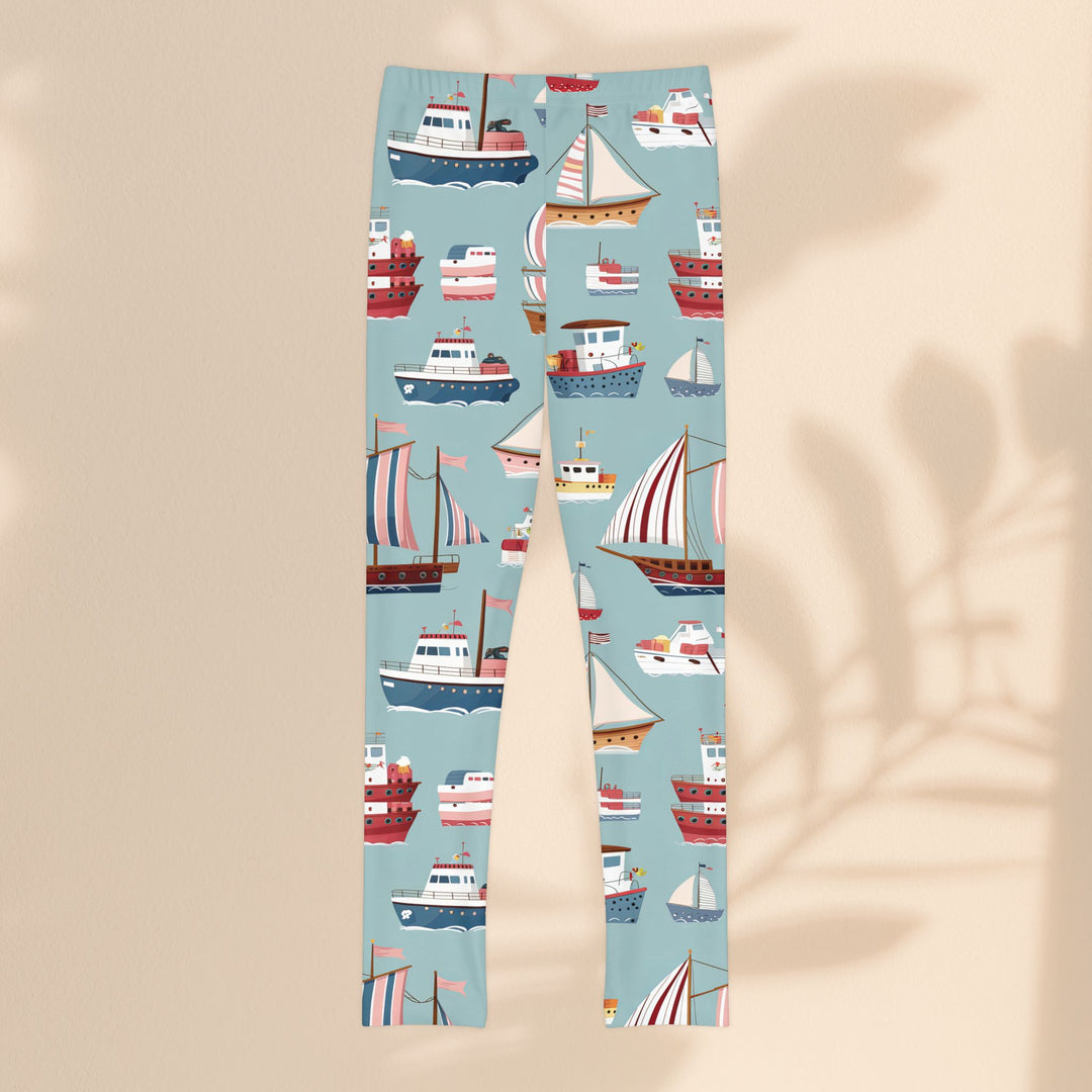 Youth Full-Length Leggings - Sail Boats