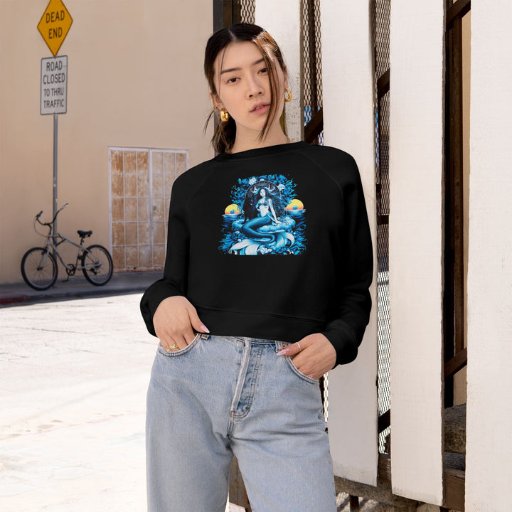 Majestic Mermaid Women's Cropped Fleece Pullover - Cozy Stylish Sweatshirt