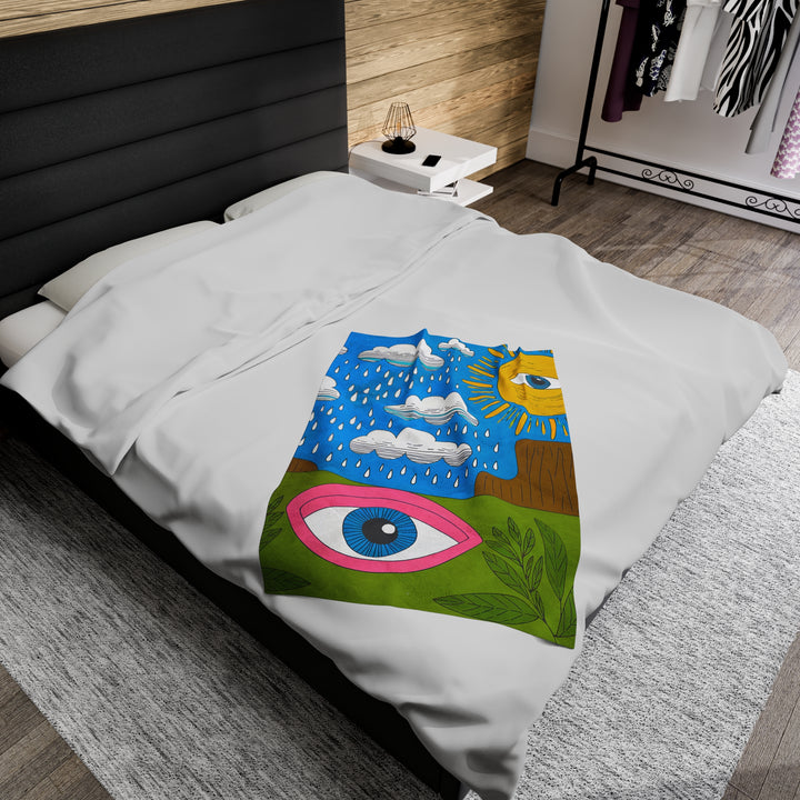 Velveteen Plush Blanket - Eye Watching You