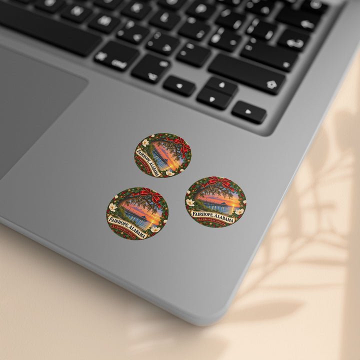 Fairhope Alabama Christmas Sticker Roll – Coastal Sunset Labels