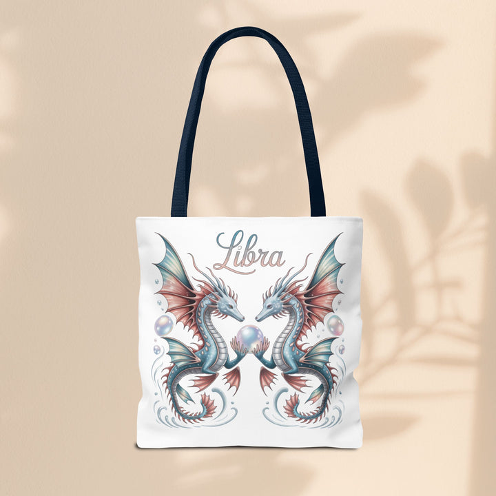 Libra Dragon Tote Bag, Zodiac Sign Tote, Astrological Gift, Fantasy Art Shopper, Unique Astrology Carryall