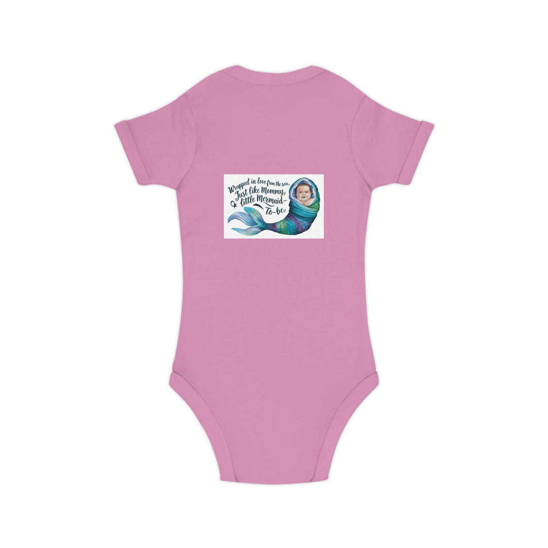 Combed Cotton Baby Bodysuit - Little Mermaid To Be