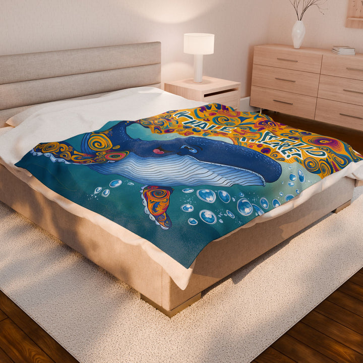 Velveteen Plush Blanket - Whale Hello There