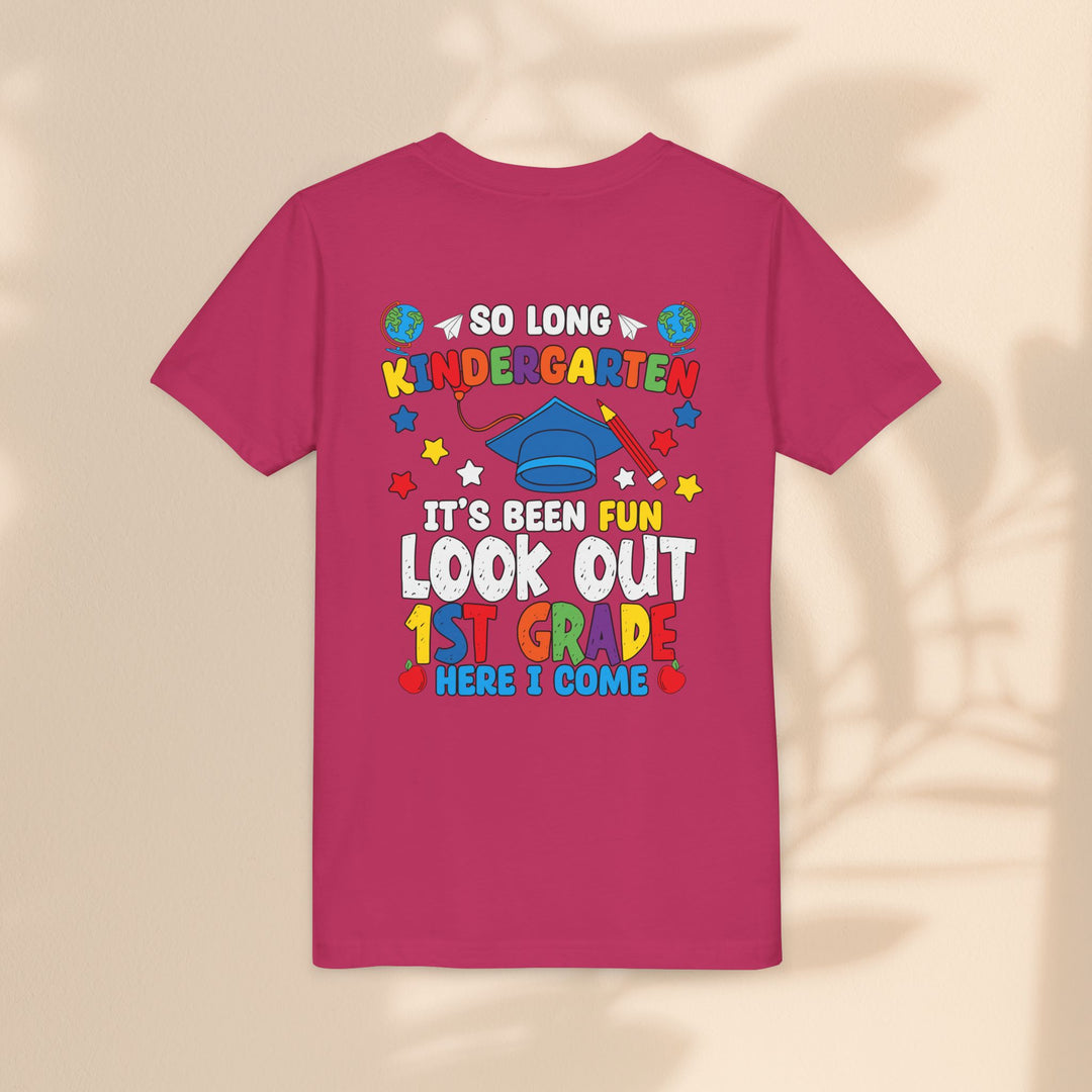 Look Out First Grade Here I Come T-Shirt - Graduation Celebration Tee, Kindergarten to 1st Grade Transition T-Shirt,
