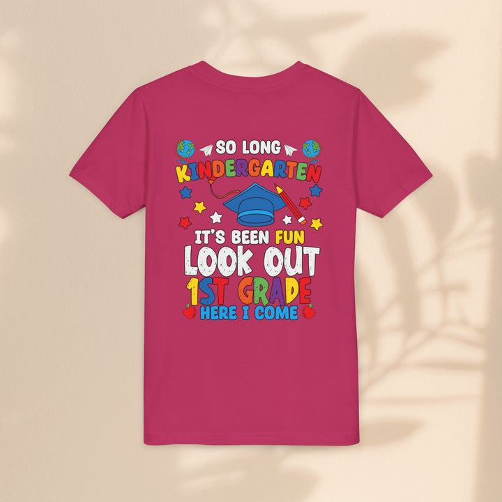 Look Out First Grade Here I Come T-Shirt - Graduation Celebration Tee, Kindergarten to 1st Grade Transition T-Shirt,
