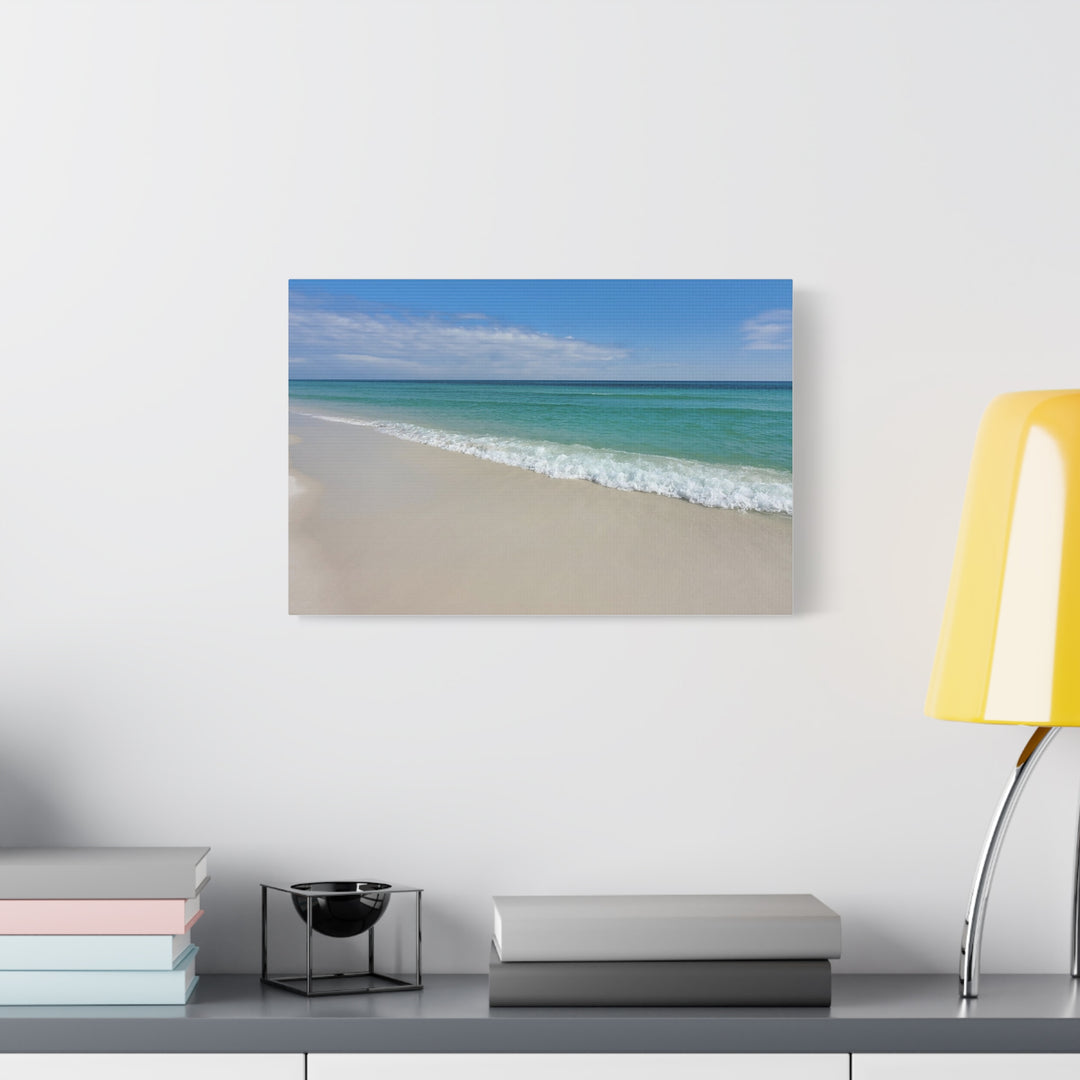 Beach Shoreline Matte Canvas Print – Tranquil Ocean Wall Art