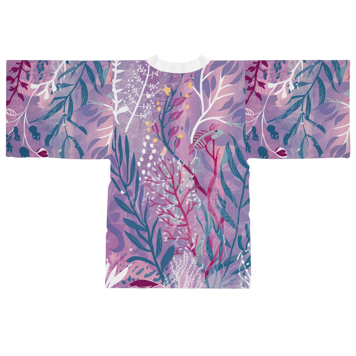 Long Sleeve Kimono Robe - Purple Seaweed