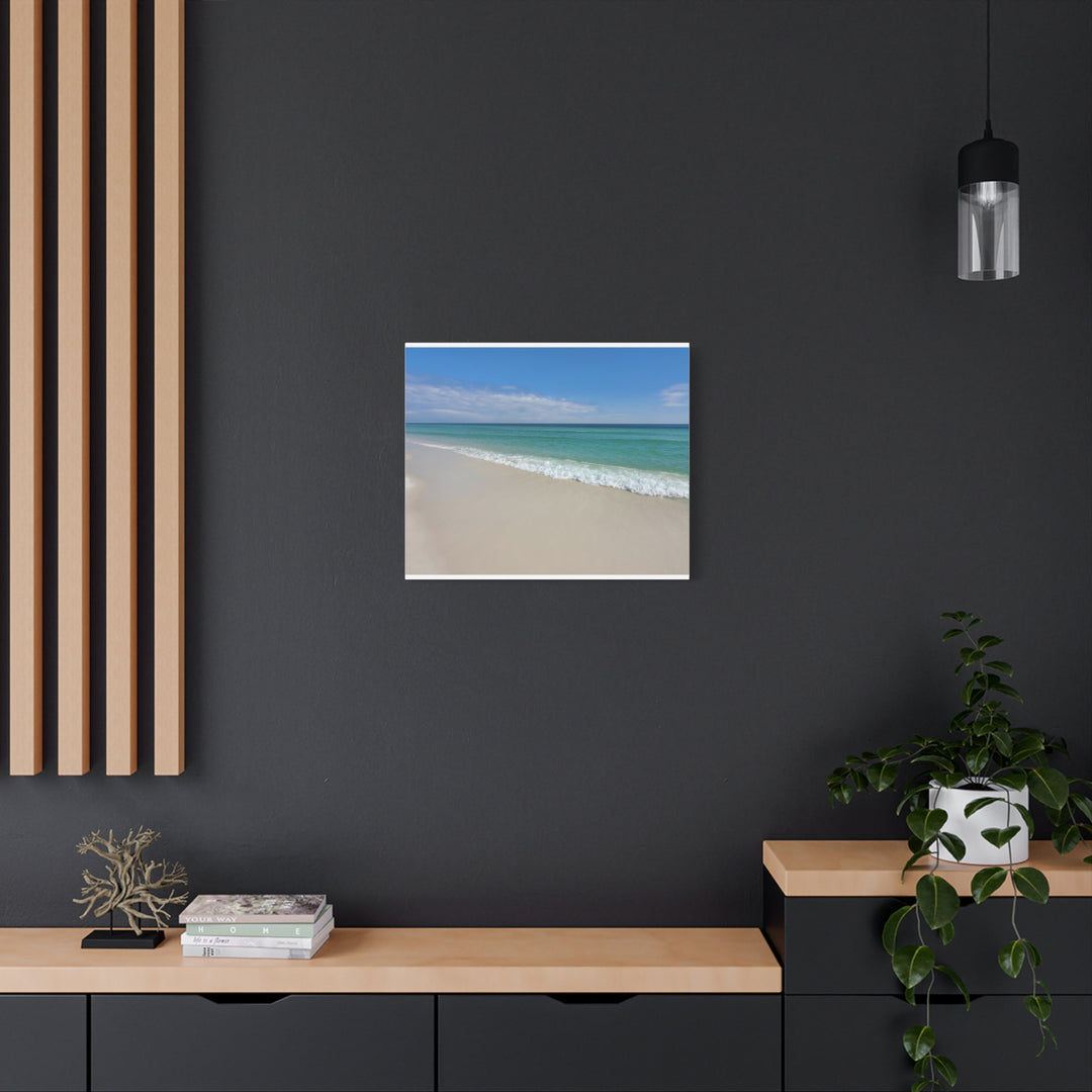 Beach Shoreline Matte Canvas Print – Tranquil Ocean Wall Art