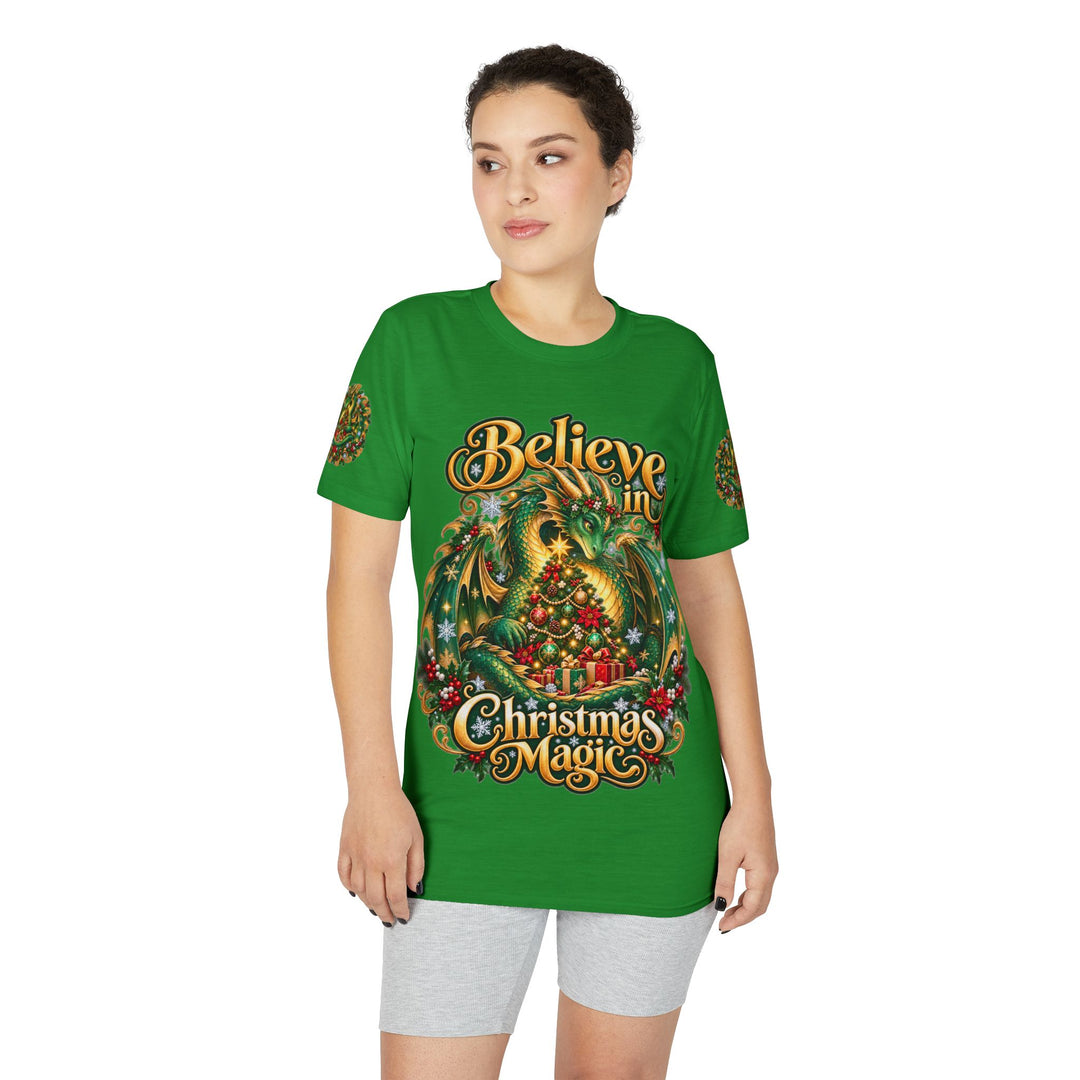 Christmas Dragon T-Shirt — "Believe in Christmas Magic" Holiday Tee