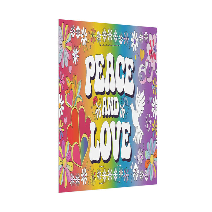 Peace and Love Rolled Posters - Colorful Floral Wall Art for Peaceful Decor