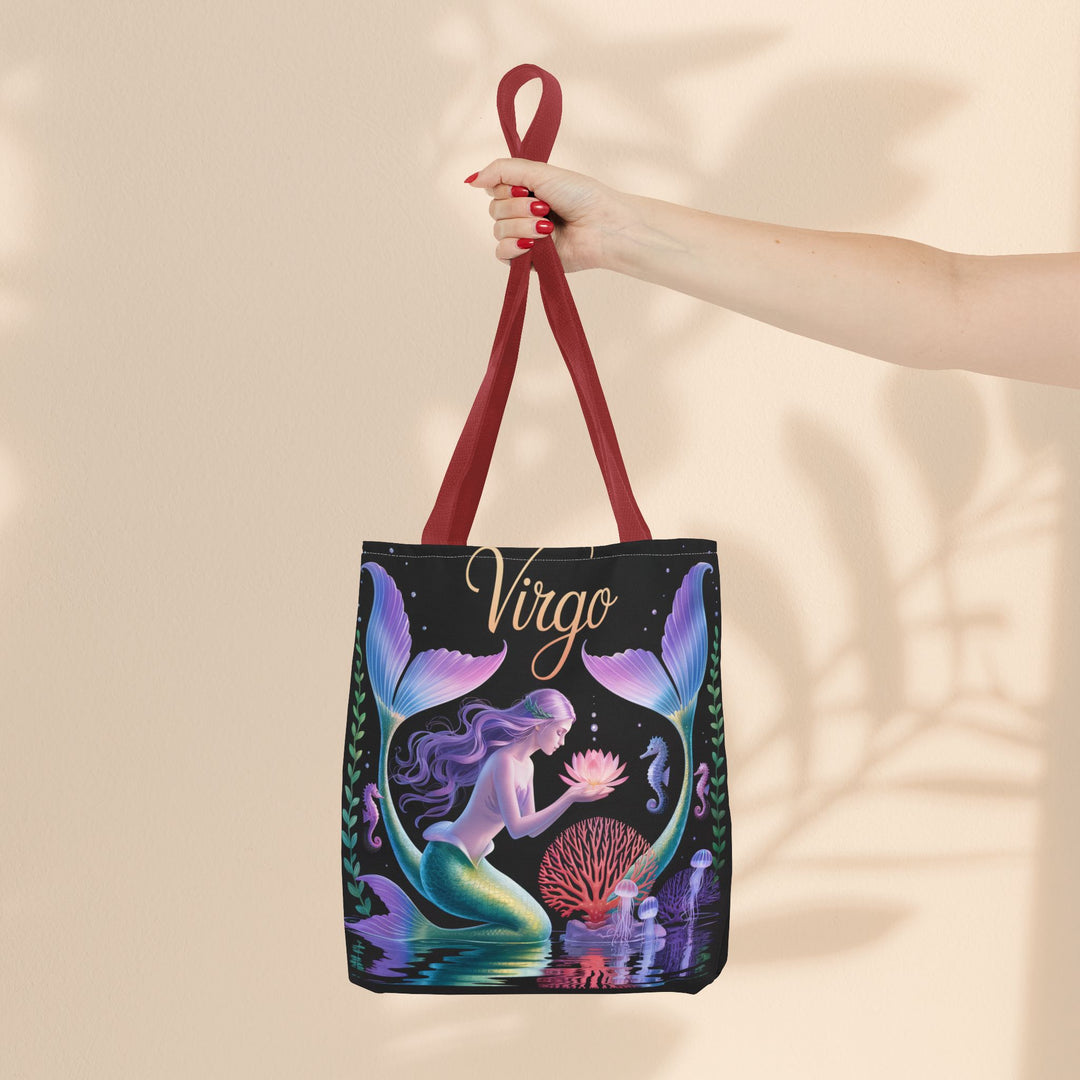 Virgo Mermaid Tote Bag, Virgo Gift, Zodiac Bag, Sea Creature Style, Ocean Lover Accessory, Birthday Present