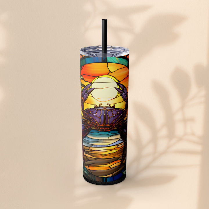 Skinny Tumbler with Straw, 20oz - Crabby