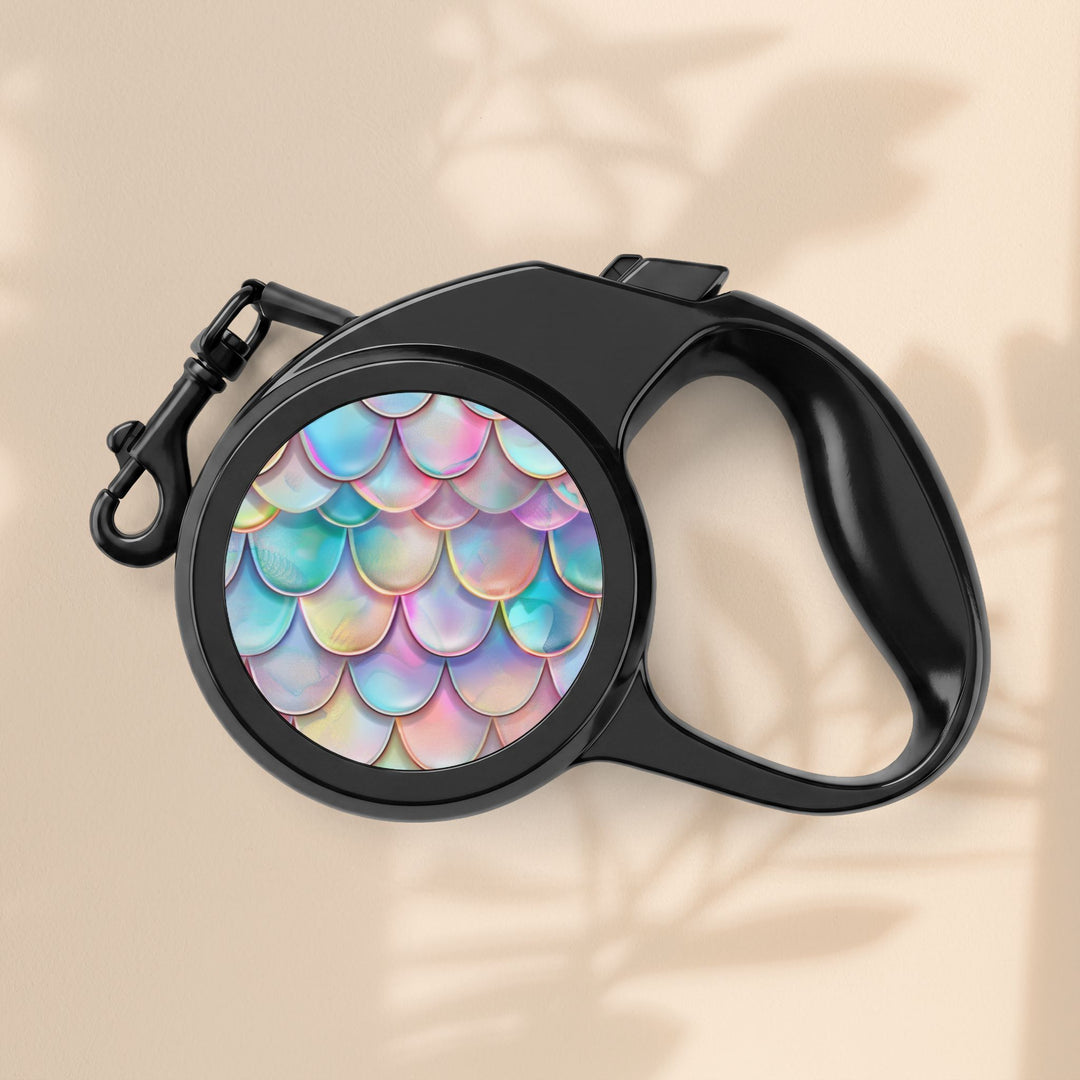 Pastel Mermaid Scale Retractable Pet Leash
