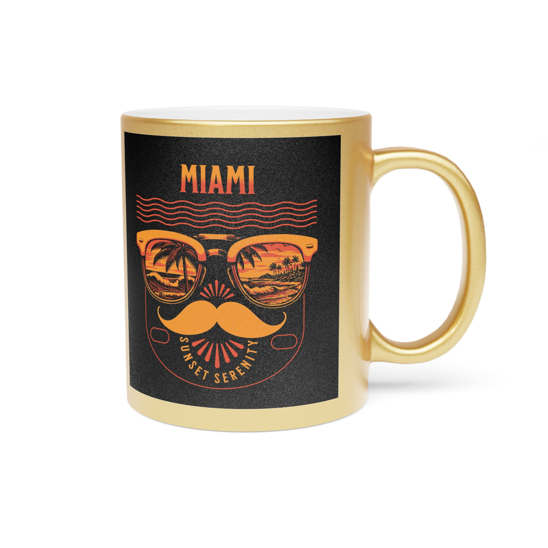 Metallic Mug (Silver\Gold) - Miami Sunset