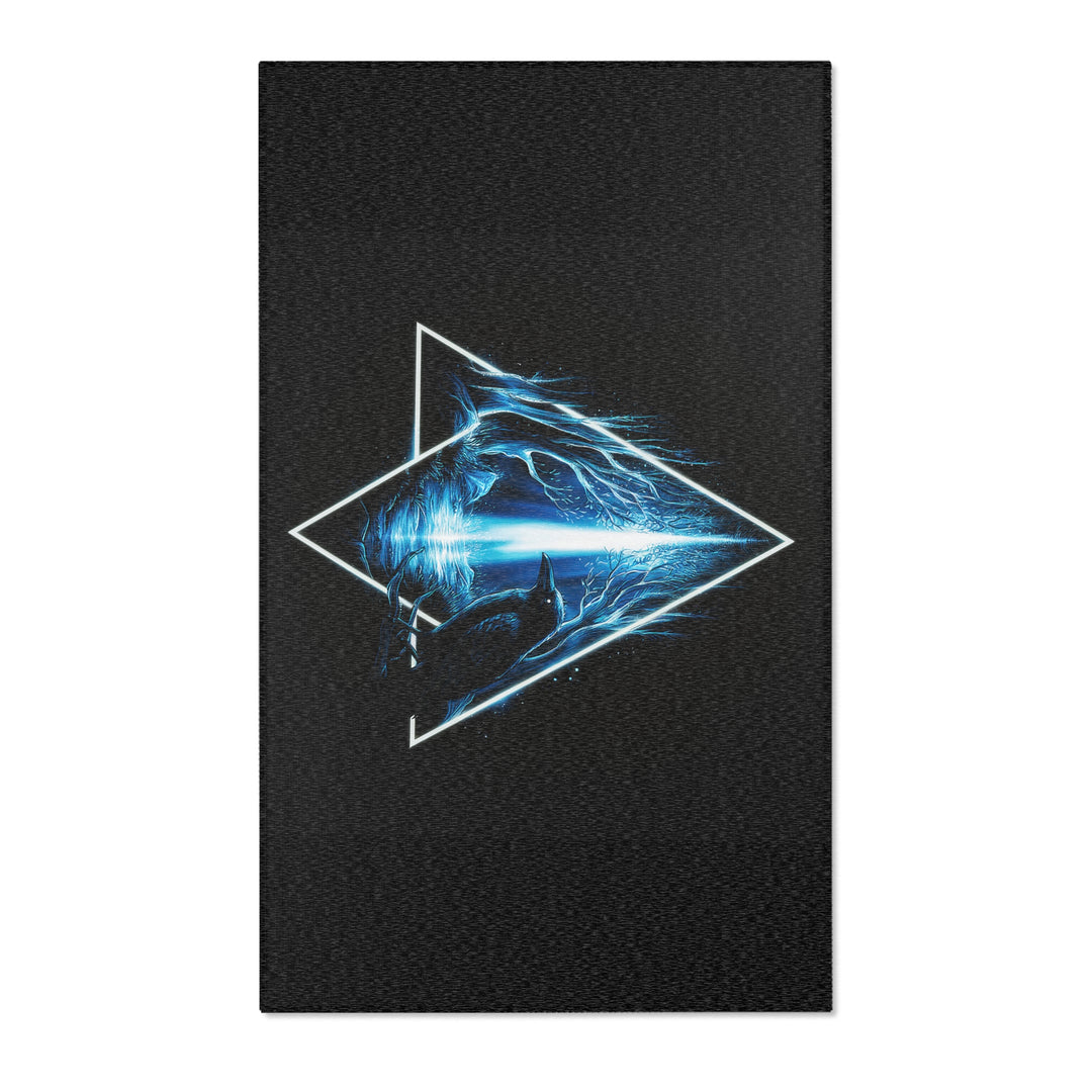 Mystical Wolf Area Rug, Modern Boho Floor Decor